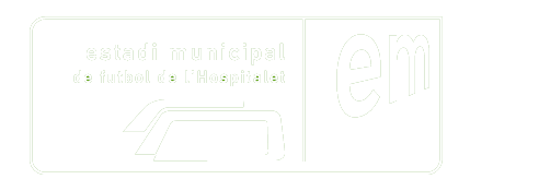 Logotips de l'estadi municipal i de l'Ajuntament de L'Hospitalet